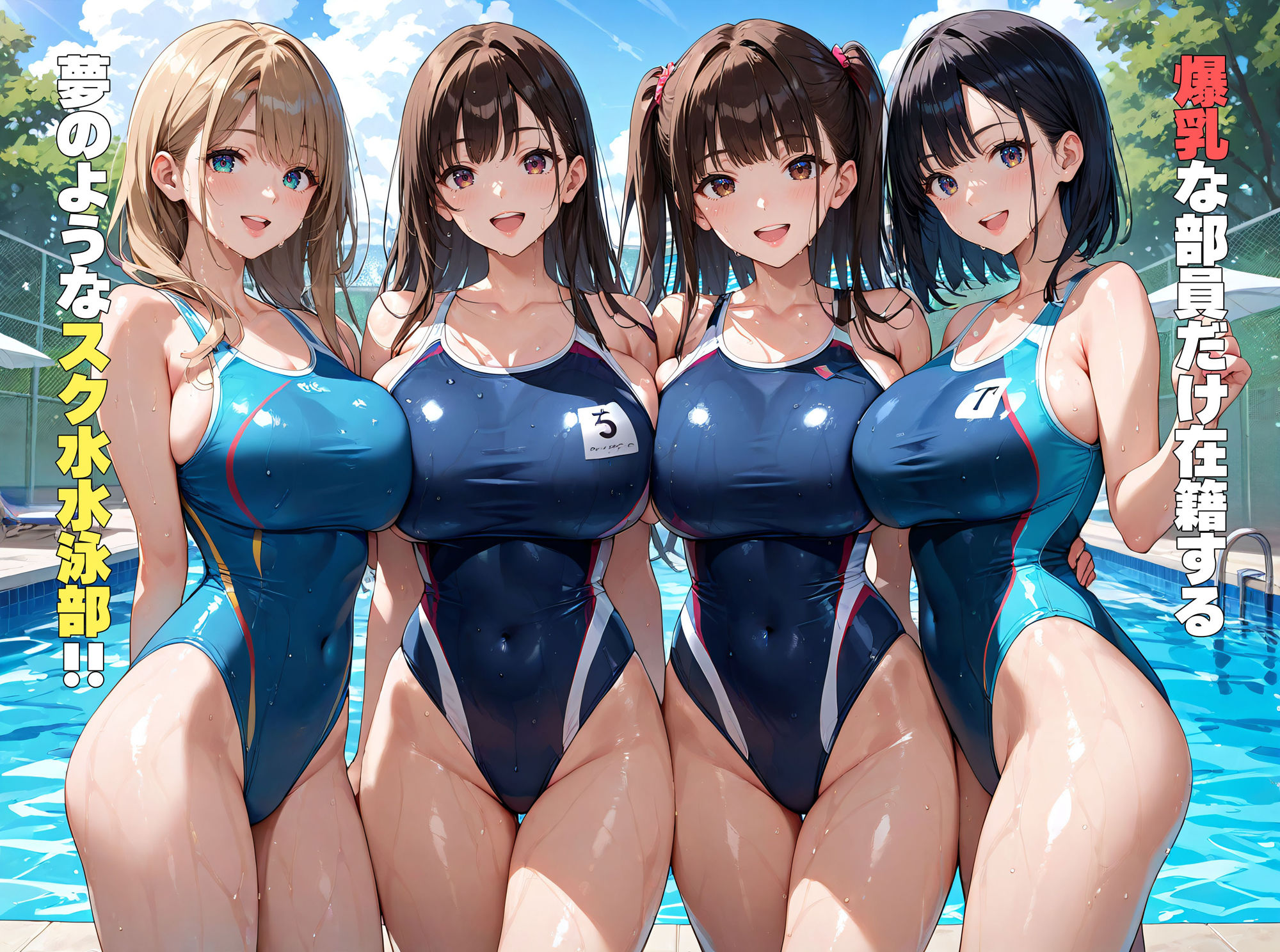 爆乳スク水ハーレム!部員はコーチのオナペット!