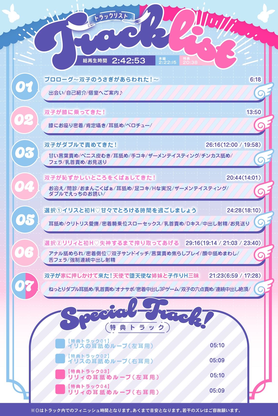 えっちなバニーがお出迎え?癒し処ゆるりらっくす_超密着2人の〇さな天使が可愛いぷにぷにボディであなたを義務誘惑→恋に落ちてダブル処女お〇んこえっち