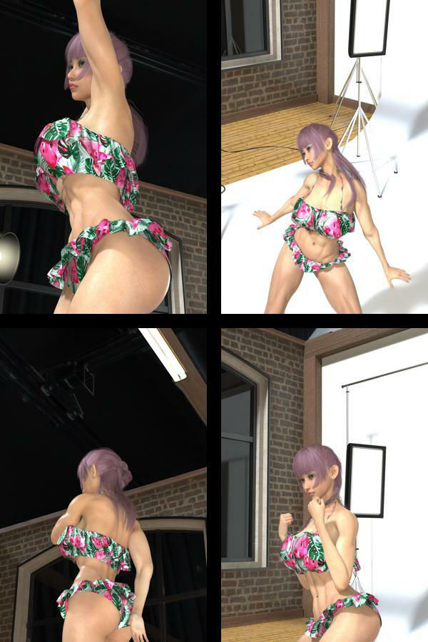 【TD100】最強のギャルキャバ嬢ボディビルダー『金城史恵（きんじょうふみえ）』の筋肉質ムキムキ写真集 Muscler-10