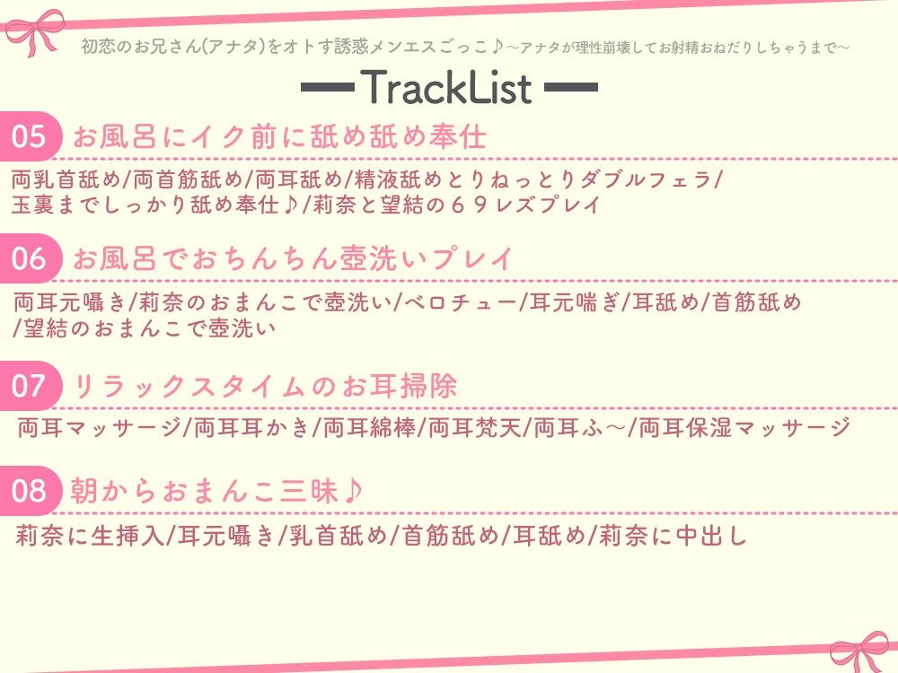 初恋のお兄さん（アナタ）をオトす誘惑メンエスごっこ♪ 〜アナタが理性崩壊してお射精おねだりしちゃうまで〜