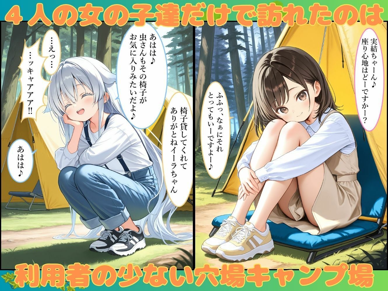 【セリフ付き】仲良し4人とキケンなキャンプ場