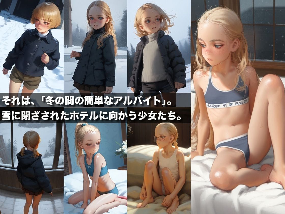 金髪美少女たちが生まれて始めて体験する羞恥と快楽の日々 - 雪に閉ざされたホテルで堕ちるブロンド少女のストーリー付き官能画像集【500枚】