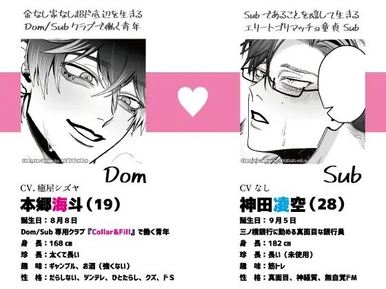 【Dom/sub】いい子だね、神田くん。ド底辺Dom（19）×エリート童貞Sub（28） 〜Dom 本郷海斗 編〜