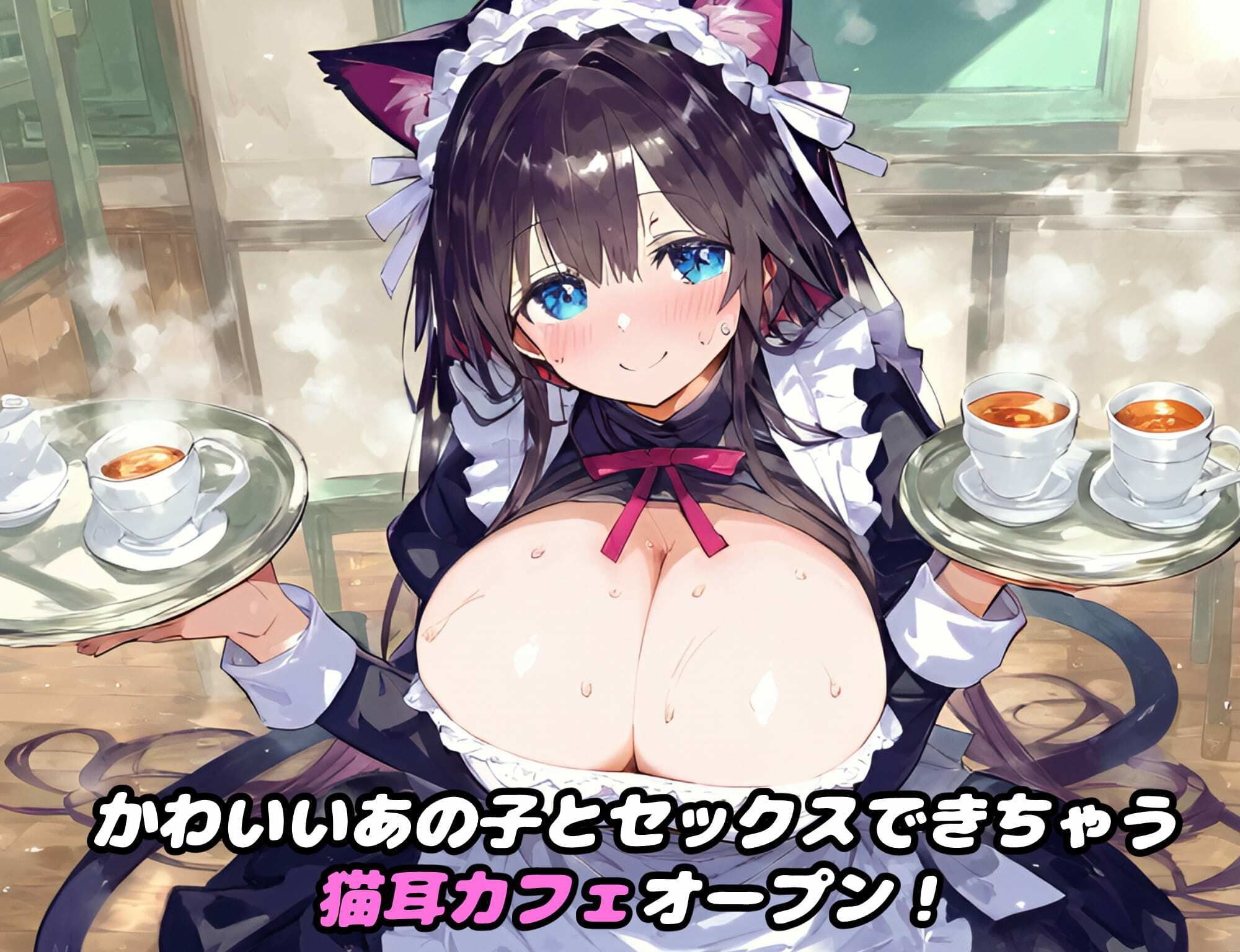 かわいいがいっぱい猫耳カフェにようこそ!イチャラブセックスと滅茶苦茶にしたい人の為の裏VIPルーム!【CG集400枚】