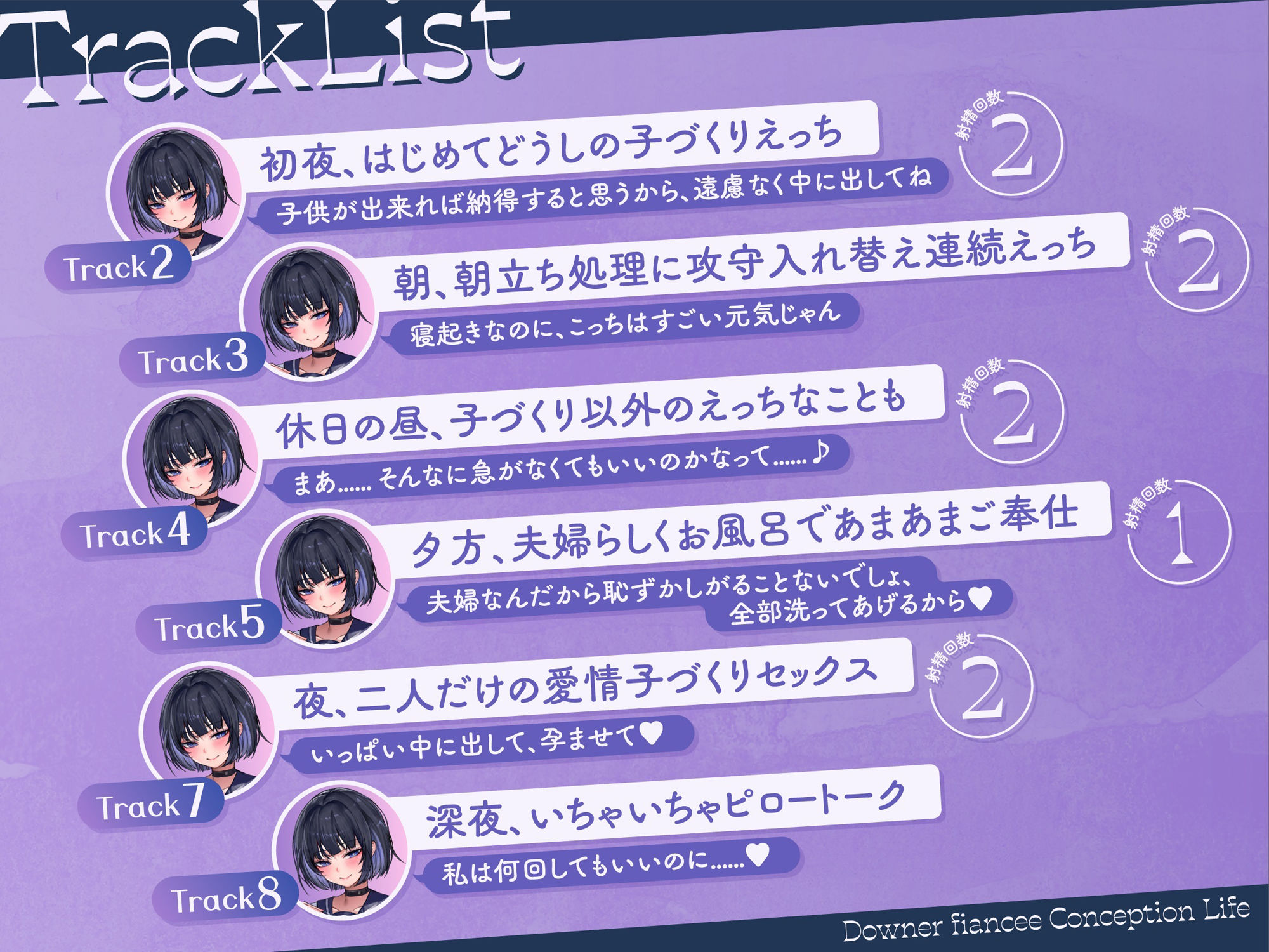 【孕ませ×吐息多め】寂しがり屋なダウナー許嫁と子づくり同棲生活〜いっぱい中に出して、孕ませて?〜【KU100/フォーリー】