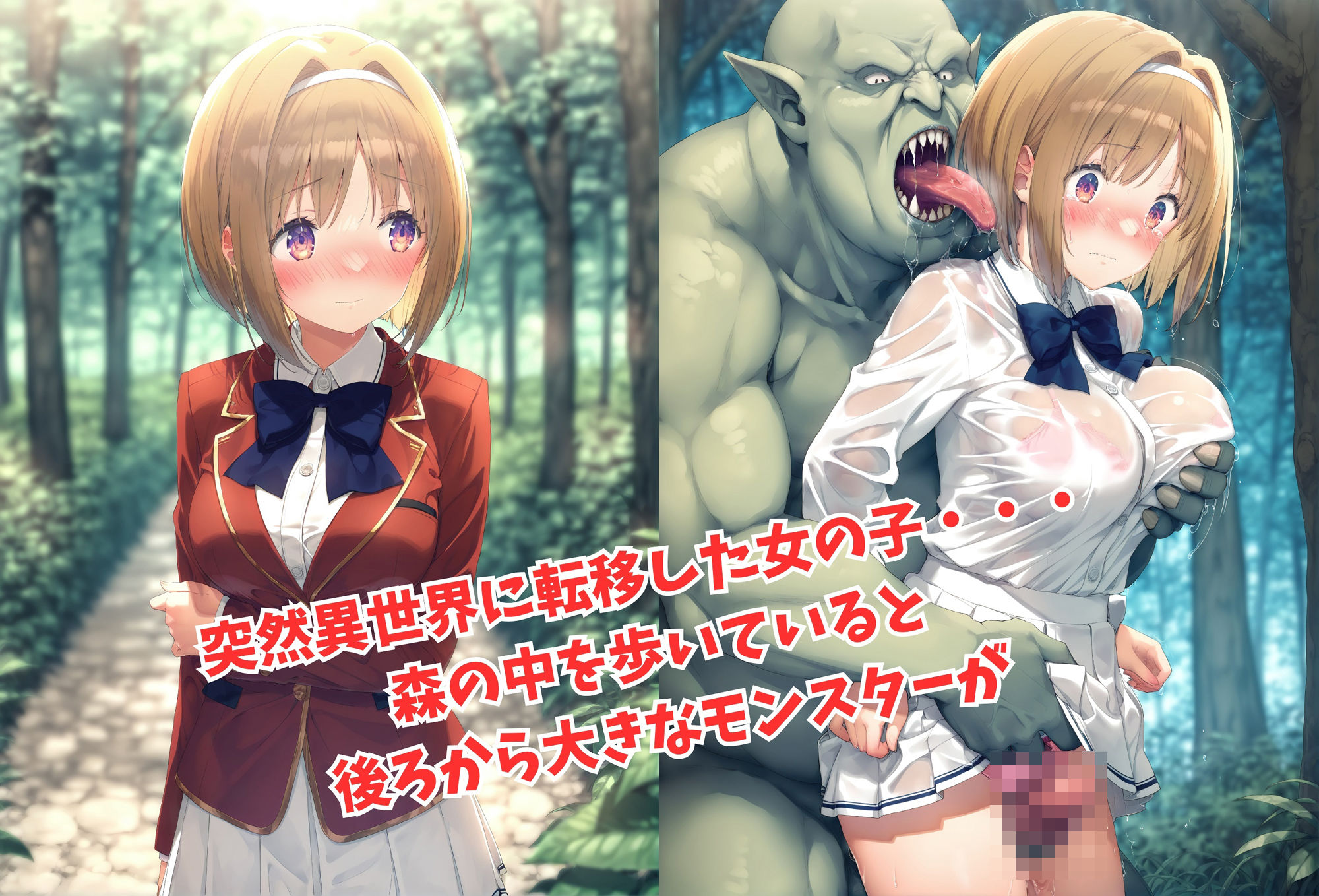 異世界に強●転移！？モンスター達から逃げ惑う女の子達