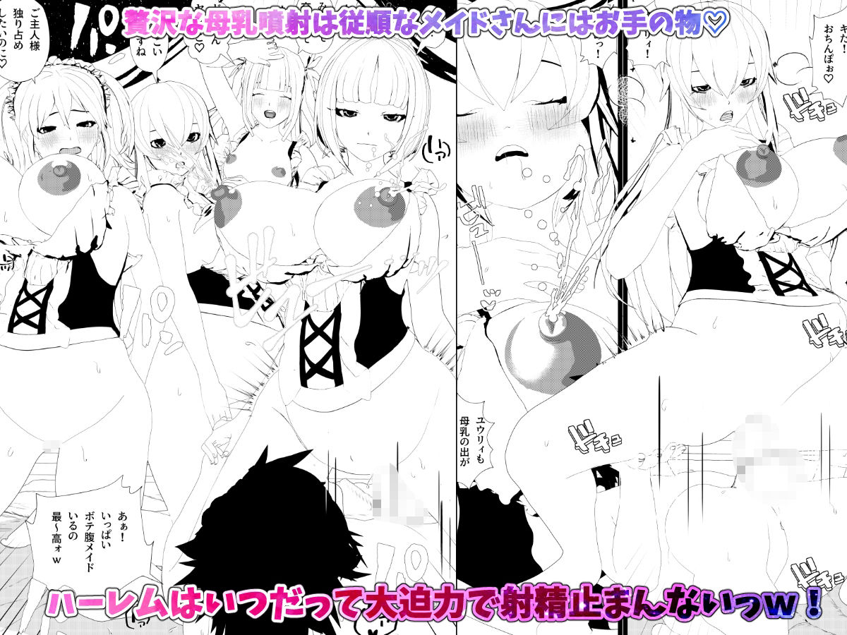 無表情クールメイドさん達4人と母乳ボテ腹ハーレムSEXな真夜中の大乱交!