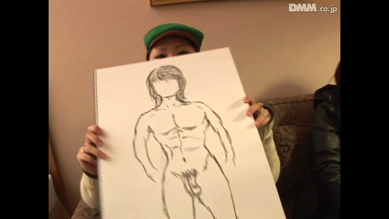 【AIリマスター版】素人ギャルに男優の裸体をデッサンして下さい。