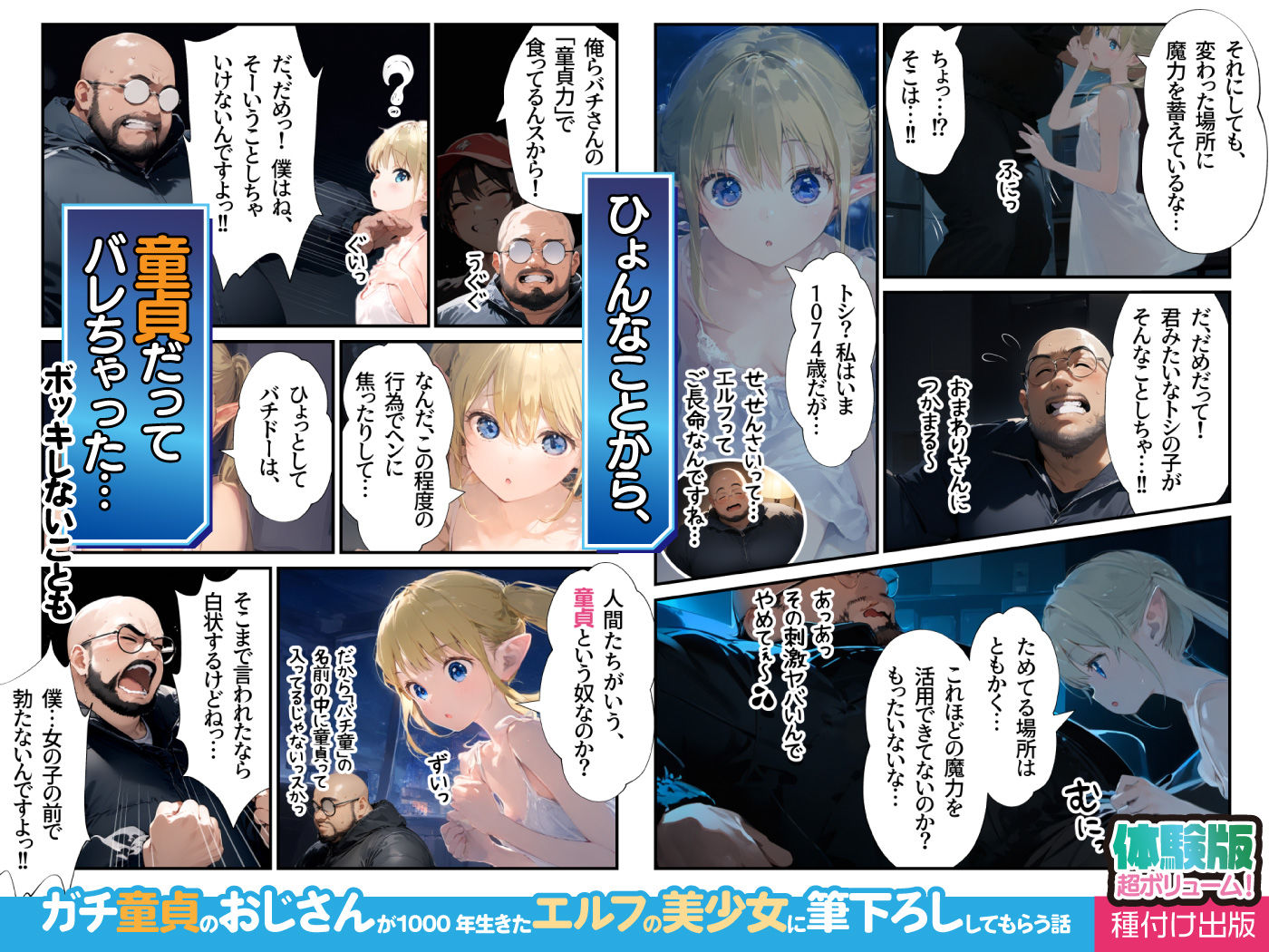 ガチ童貞のおじさんが1000年生きた美少女エルフに筆下ろししてもらう話