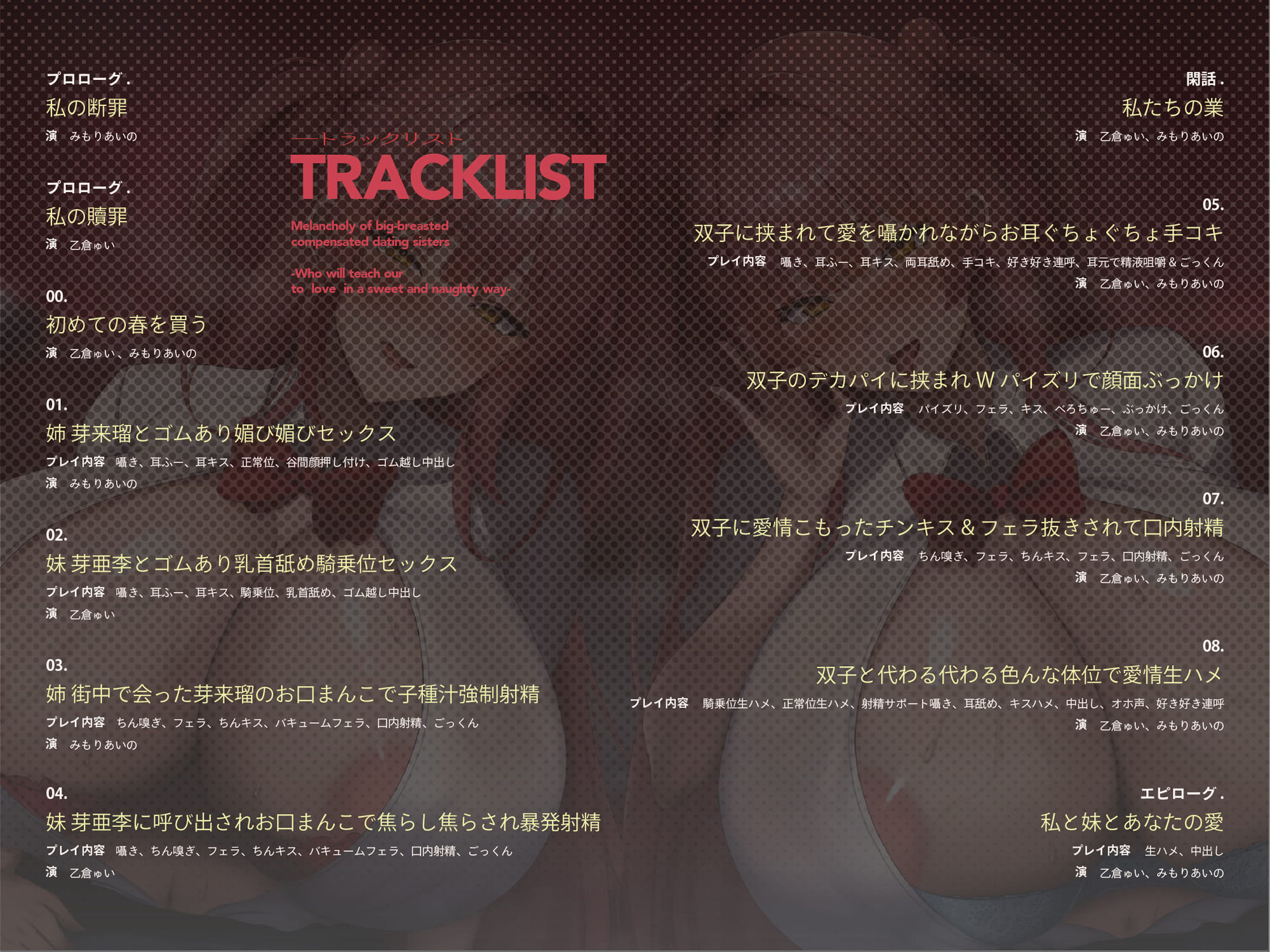 【1000 DL達成でえち事後イラスト】ワケあり爆乳援交姉妹の憂鬱〜甘々えっちで愛してるを教えてください〜【KU100】