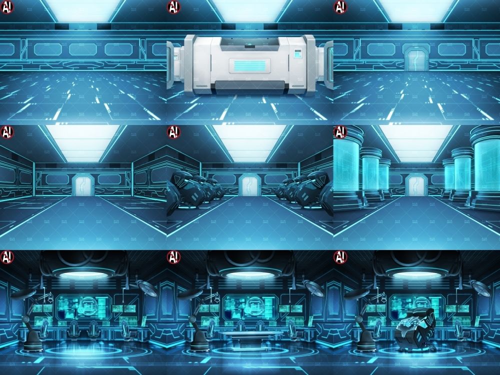 みにくる背景CG素材集R『未来編』part02-Blue×Black-A