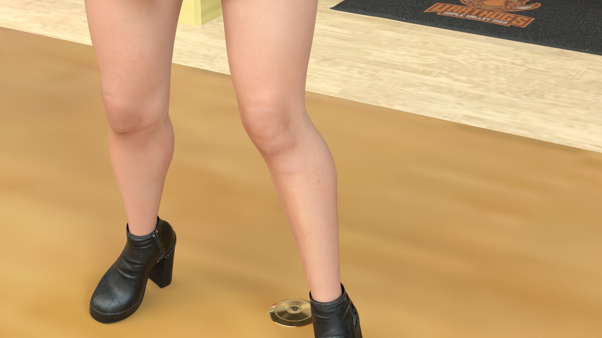 【▲100】生徒会長 一ノ瀬廻里・朝の全校演説後の準備運動『珍粕体操（ちんかすたいそう）』 Vol.002（PV02:ピンクサテン地ストライプパンティ編）