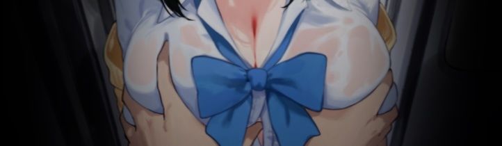 【声我慢×オホ声】電車でおとなしい巨乳JKに痴●する