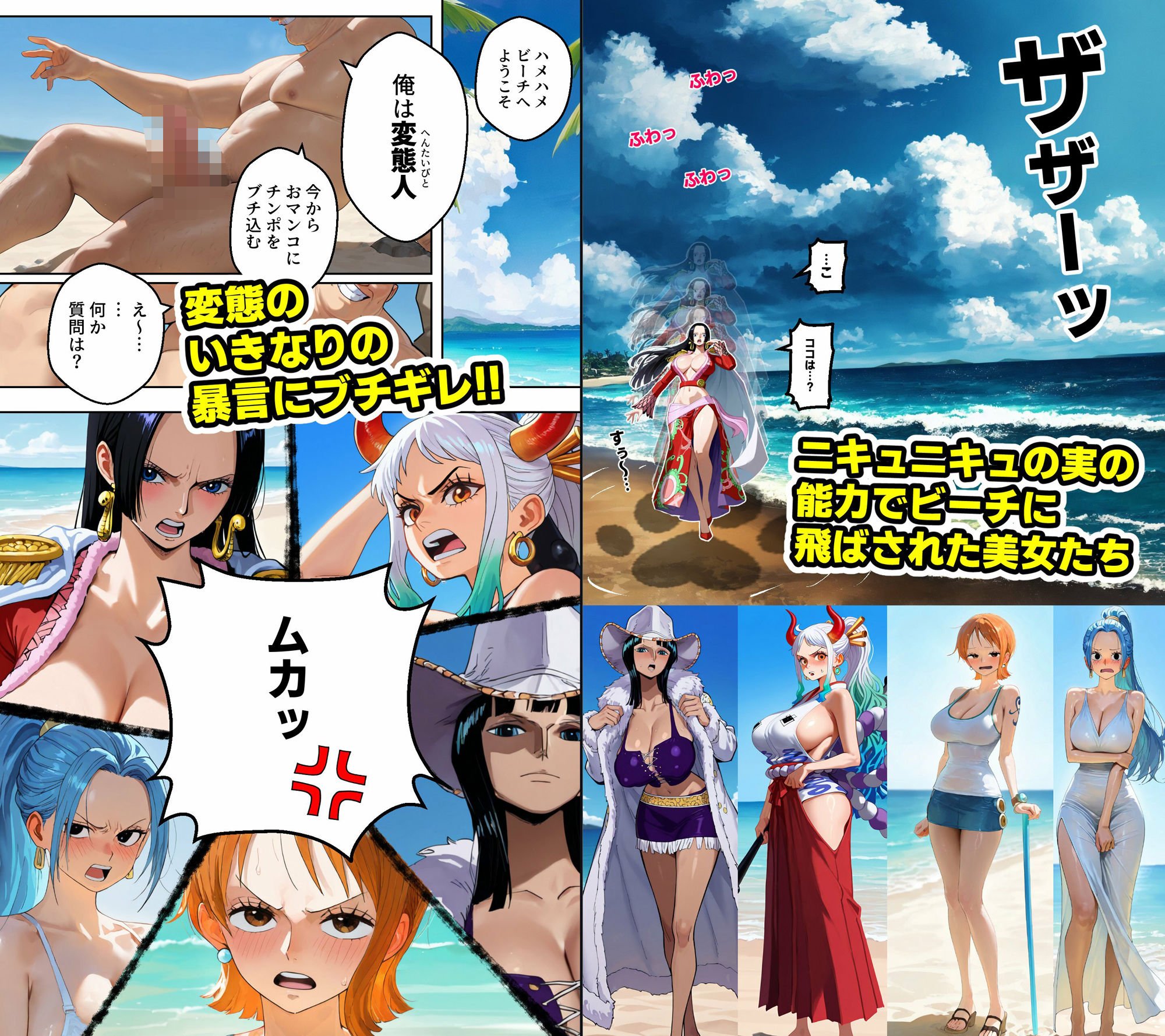 ワン○ース 催○ハメハメビーチ 【マンガ＋CG集】