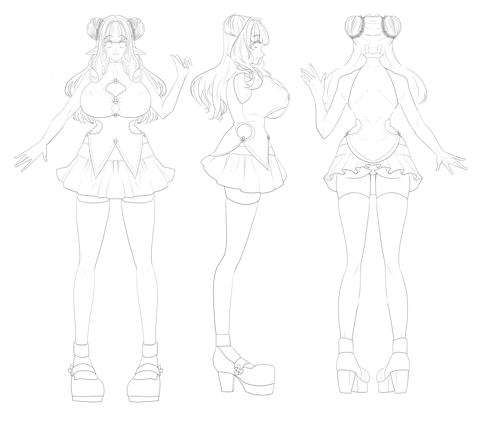 【おまけ高画質版R18過去イラスト3点同梱】サークル看板娘「ぽよみ」と「まにあ」の設定画 高画質ver.