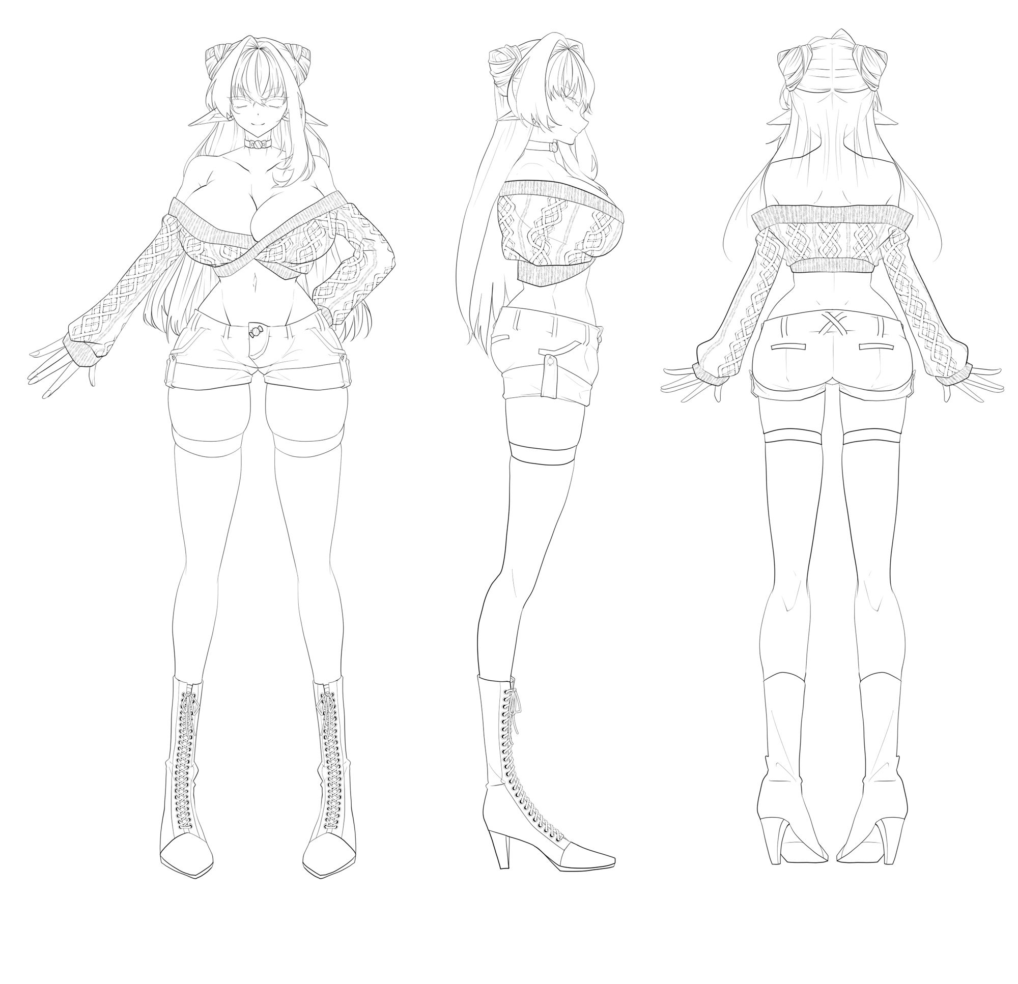 【おまけ高画質版R18過去イラスト3点同梱】サークル看板娘「ぽよみ」と「まにあ」の設定画 高画質ver.