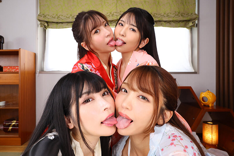 【VR】【8K VR】4人のヤリマン女子大生たちと行く抜かれまくりハメまくり温泉合宿