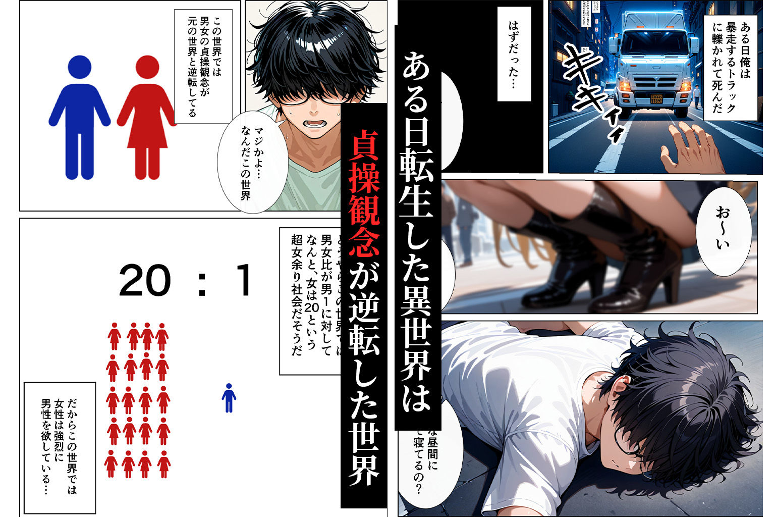 〜貞操逆転アニメハーレム〜転生したら女余りの天国だった件