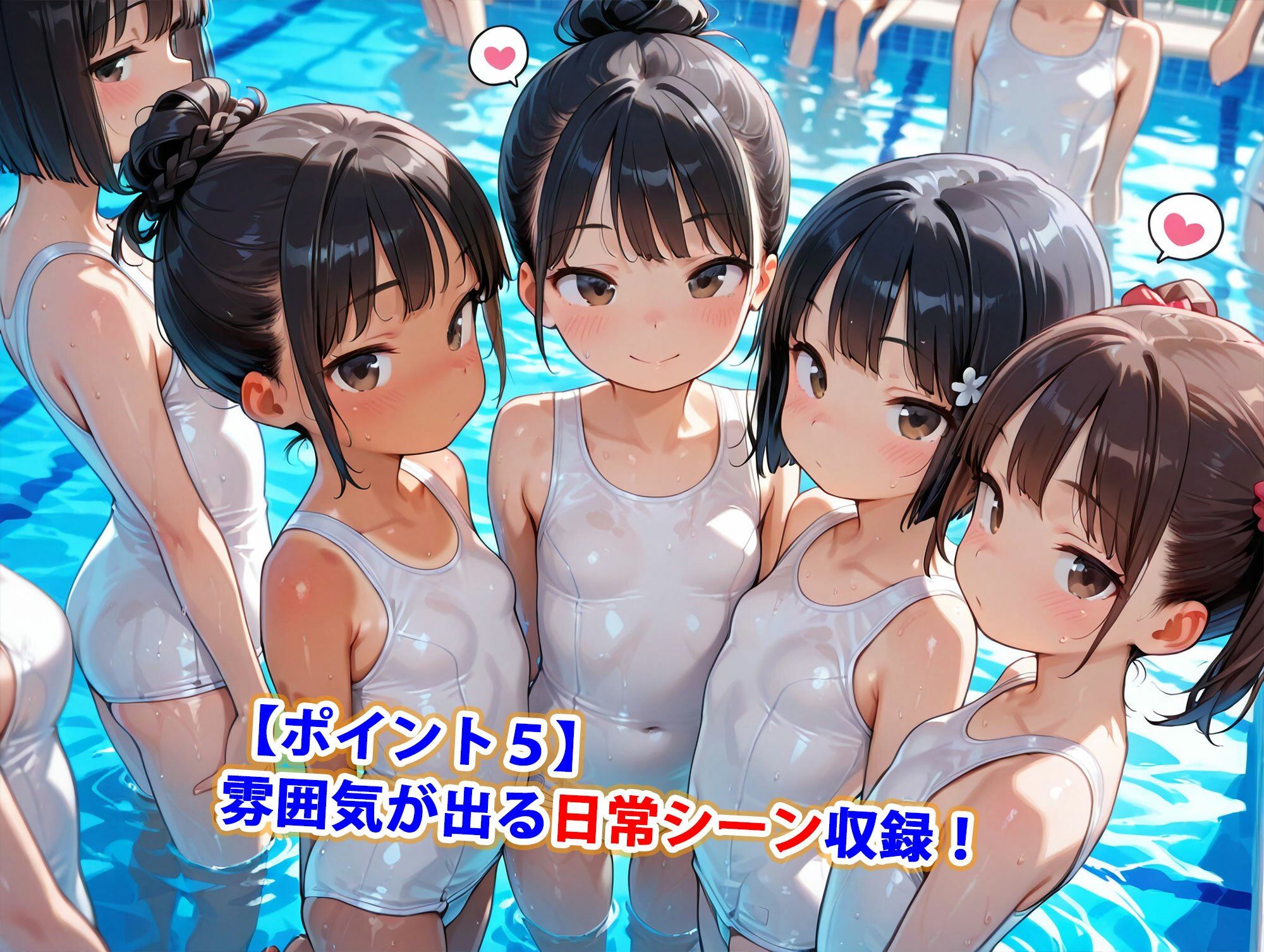 ロリ少女白＆紺旧スク水純ハーレム