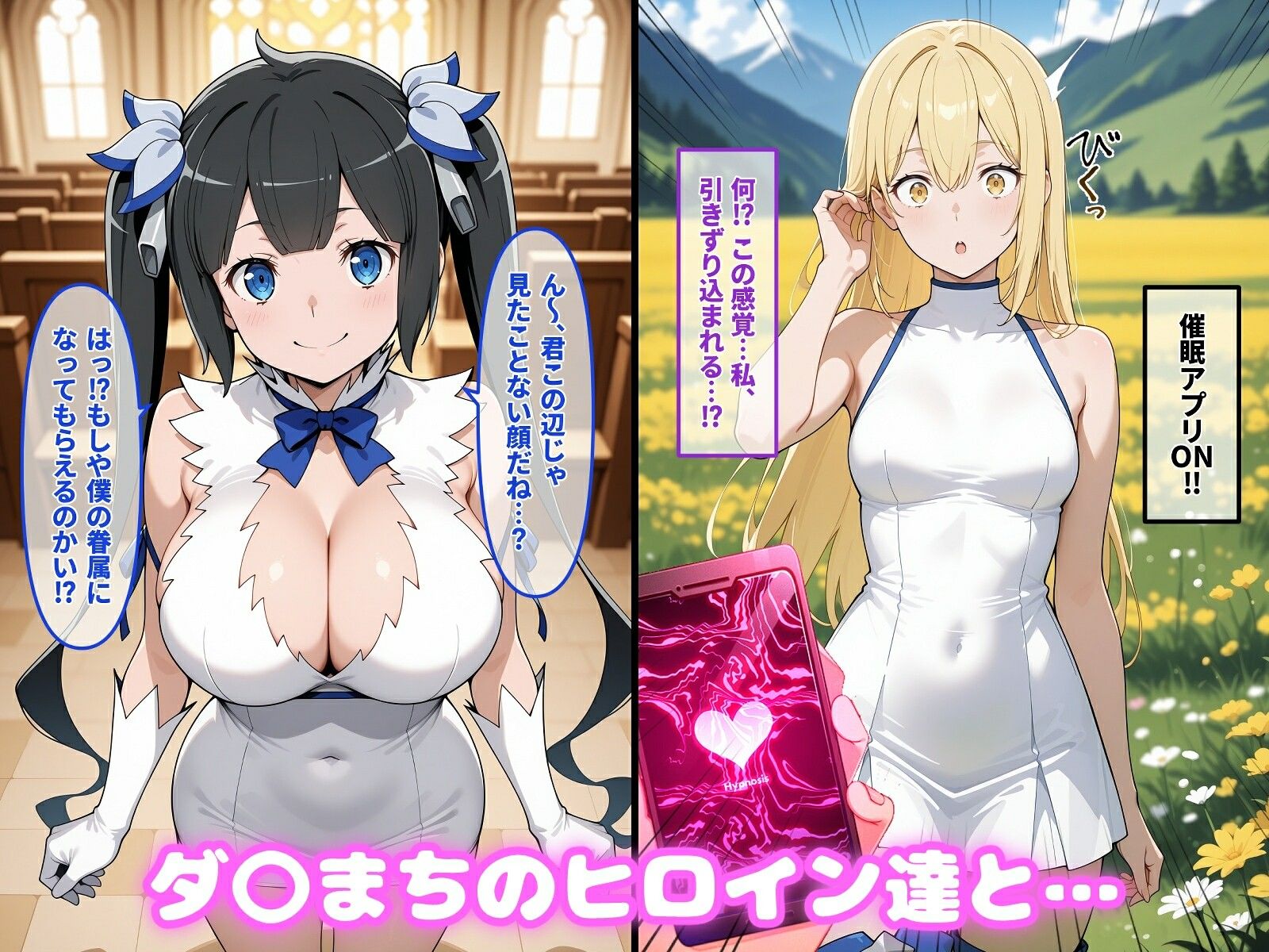 ダ〇まちのヒロイン達と汗だく孕ませHする話
