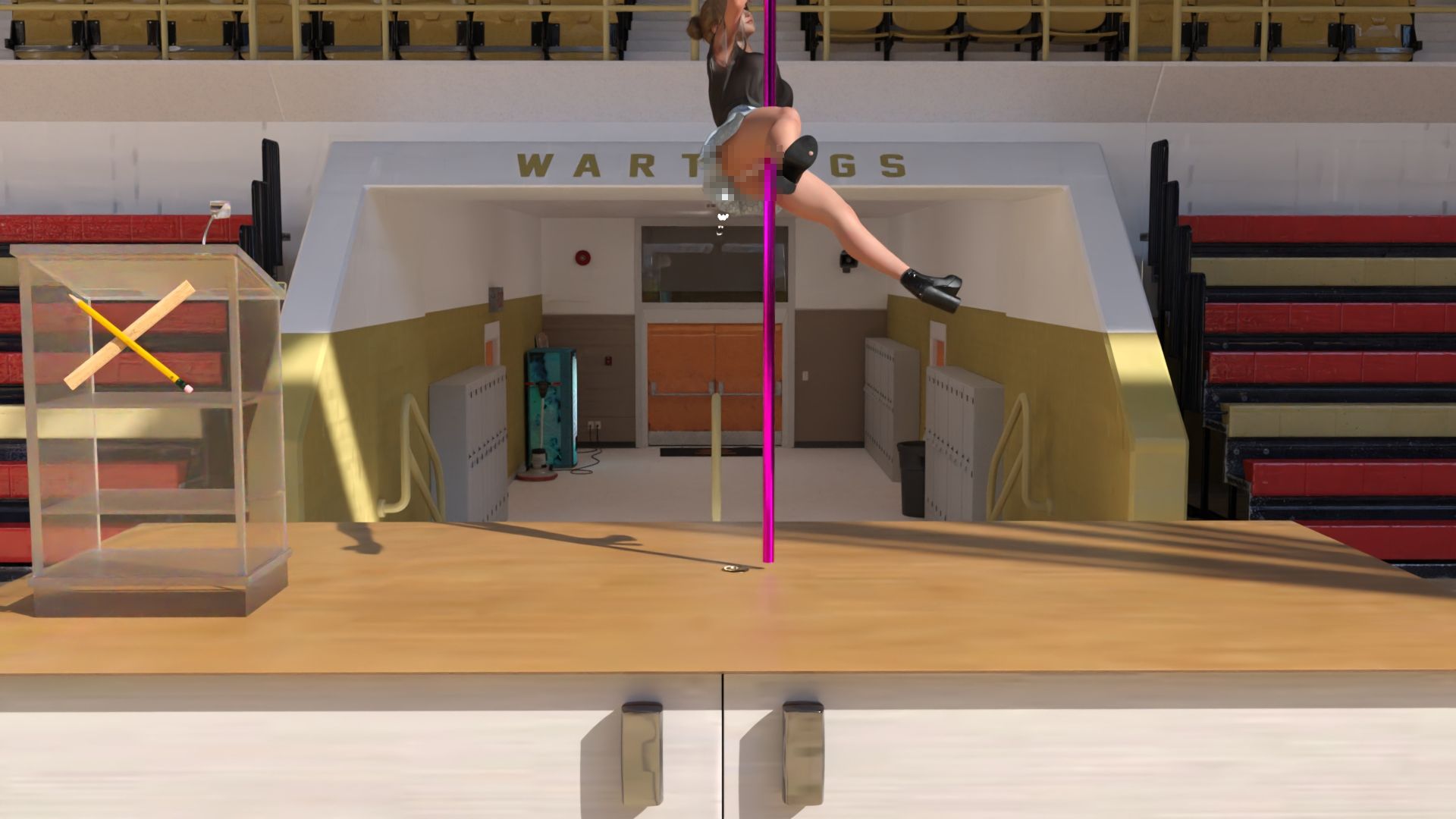 生徒会長 一ノ瀬廻里・早朝のダンス練習『叡智なポールダンス』 視点Vol.001