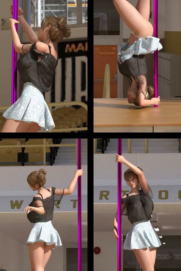 『理想の彼女を3DCGで作ります』から生まれたバーチャルアイドル「一ノ瀬廻里（いちのせめぐり）」のポールダンス写真集:PoleDance_01