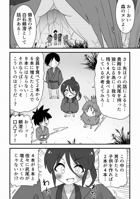 樹海の霊長！巨大狼お姉さんに丸呑みにされる少年達の話