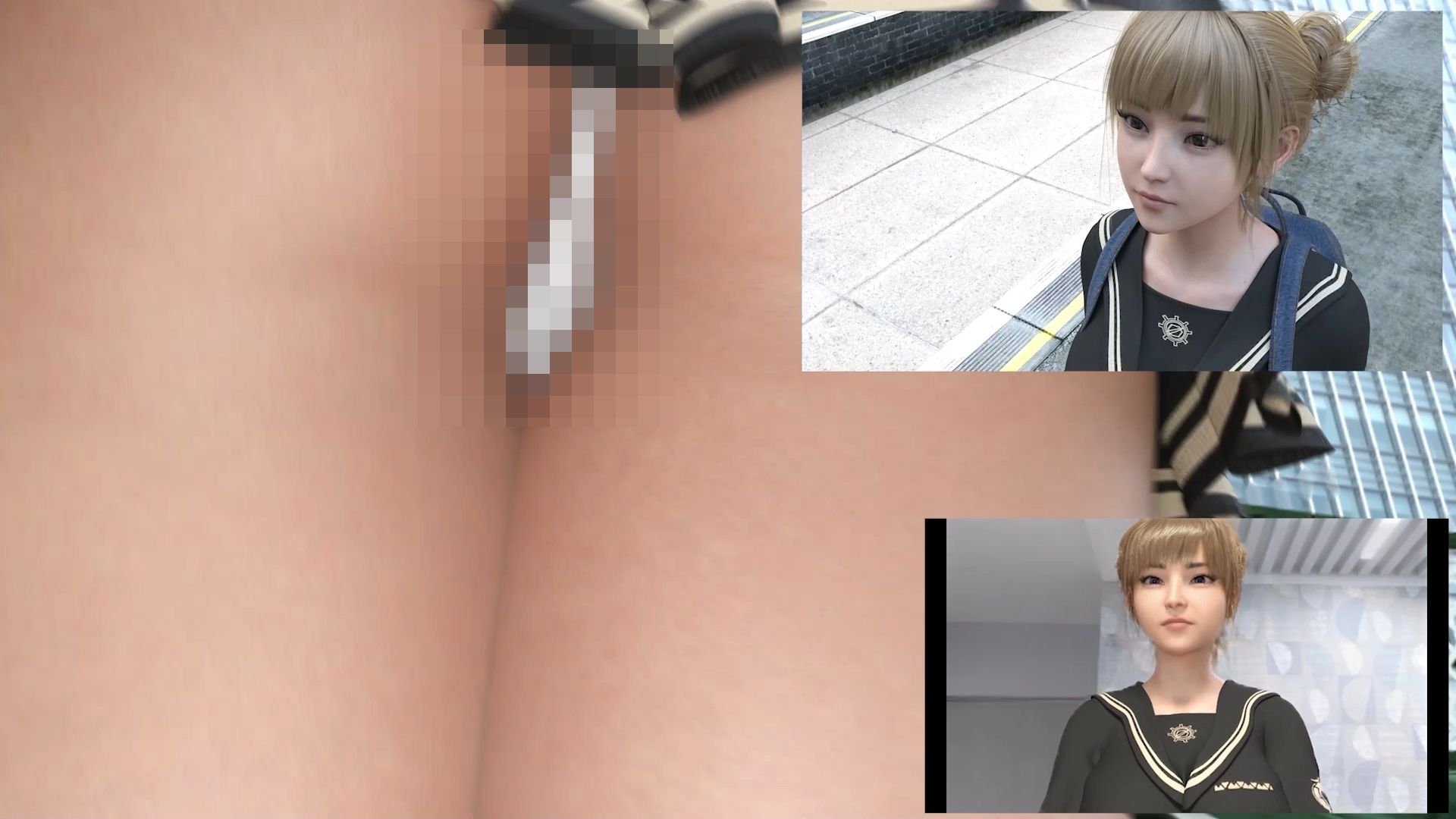 【▲100】生徒会長 一ノ瀬廻里・県警からの事情徴収で、自らの盗撮被害動画の確認を強いられる:Vol.001『階段パンチラ』