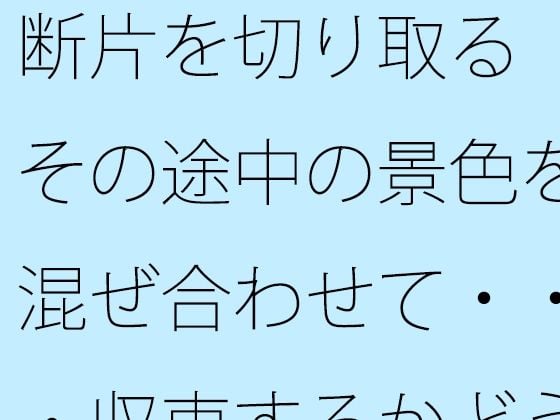 断片を切り取る その途中の景色を混ぜ合わせて・・・収束するかどうかの感覚値