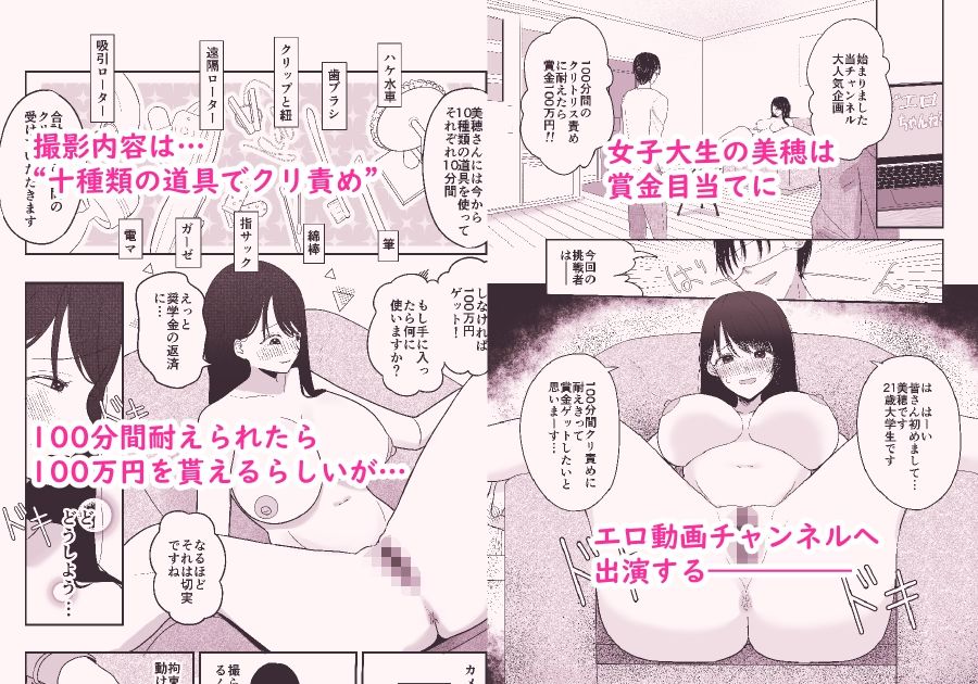 100分間のクリ責めに耐えたら賞金100万円