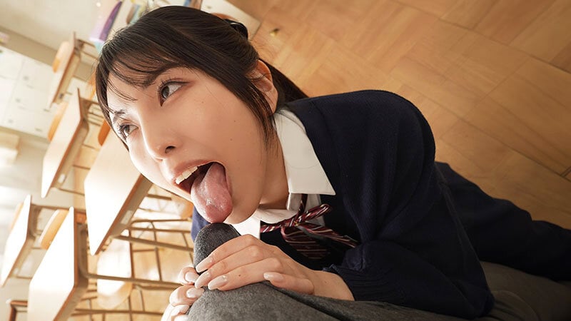 ねっとりベロチューと乳首舐めで誘惑 涎だらだら淫舌フェラで教師を沼らせる痴女J系 倉木しおり