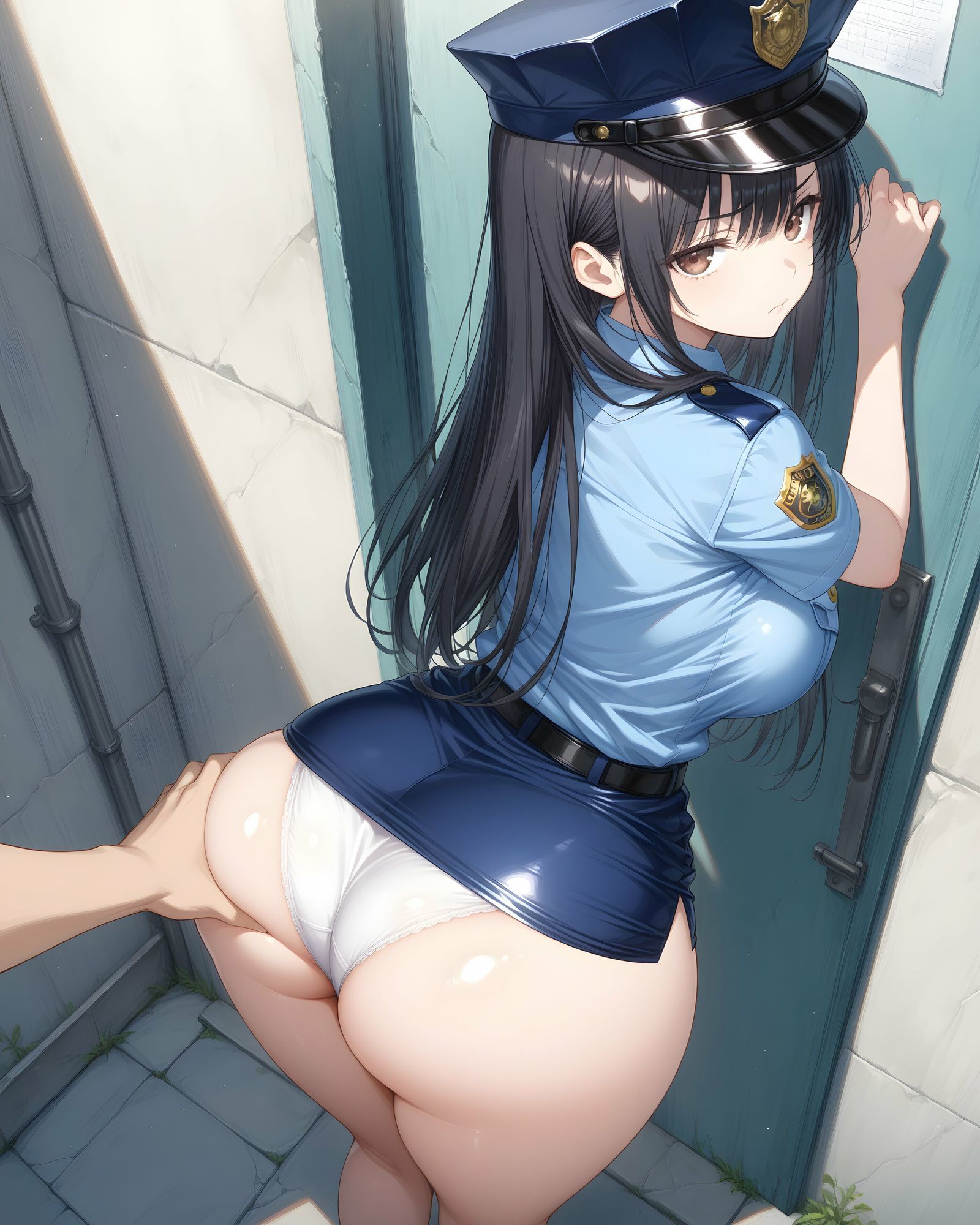 超ミニスカ警察〜パンツ丸見えの婦人警官達にセクハラしたり、ぶっかけたり、チ〇ポのお世話してもらうイラスト集〜