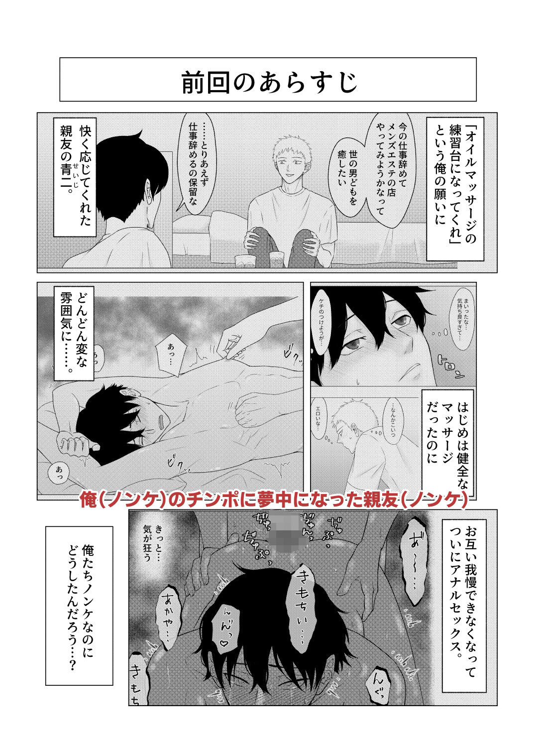 自称ノンケ同士がヤキモチ焼いて焦らしマッサージ
