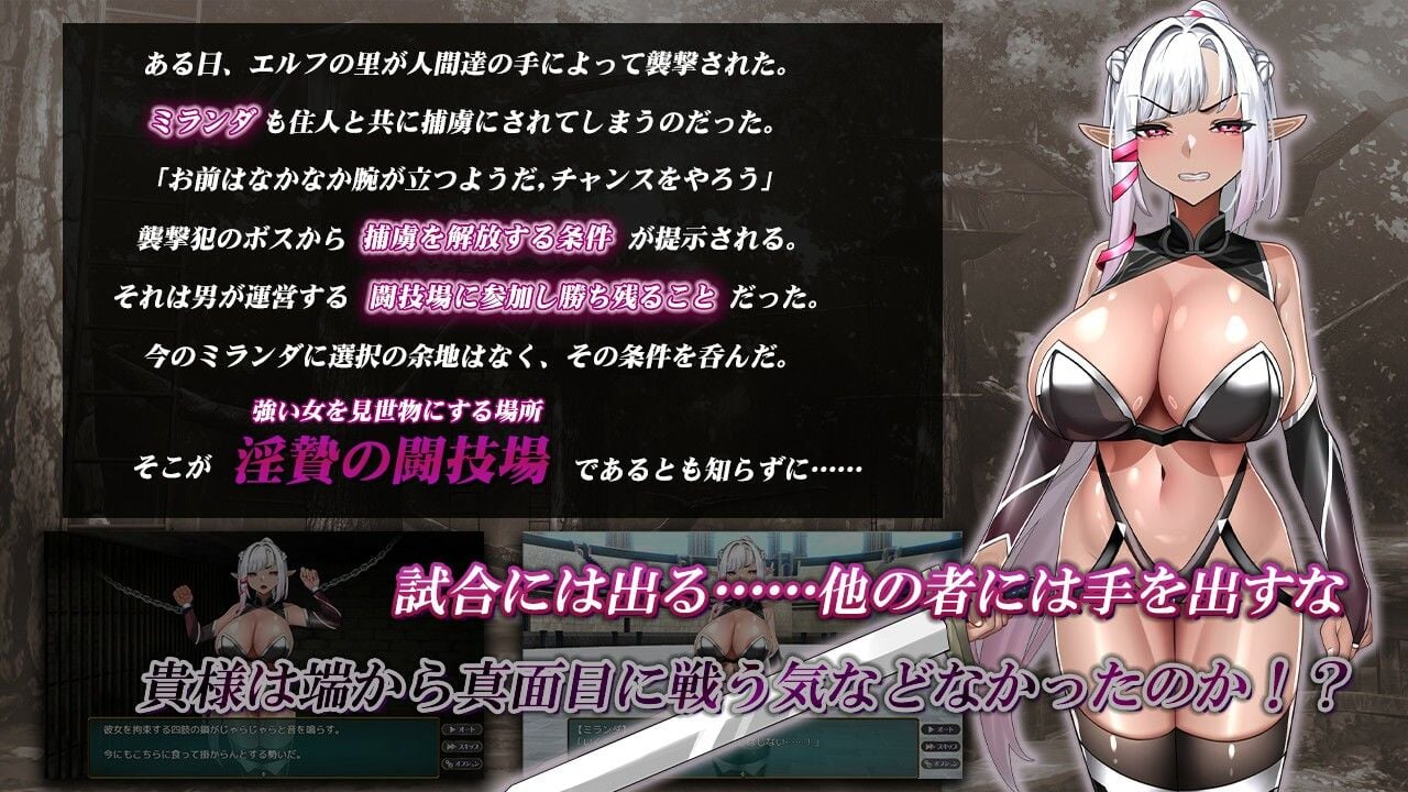 淫贄（いけにえ）の闘技場 -ダークエルフの剣士ミランダ-