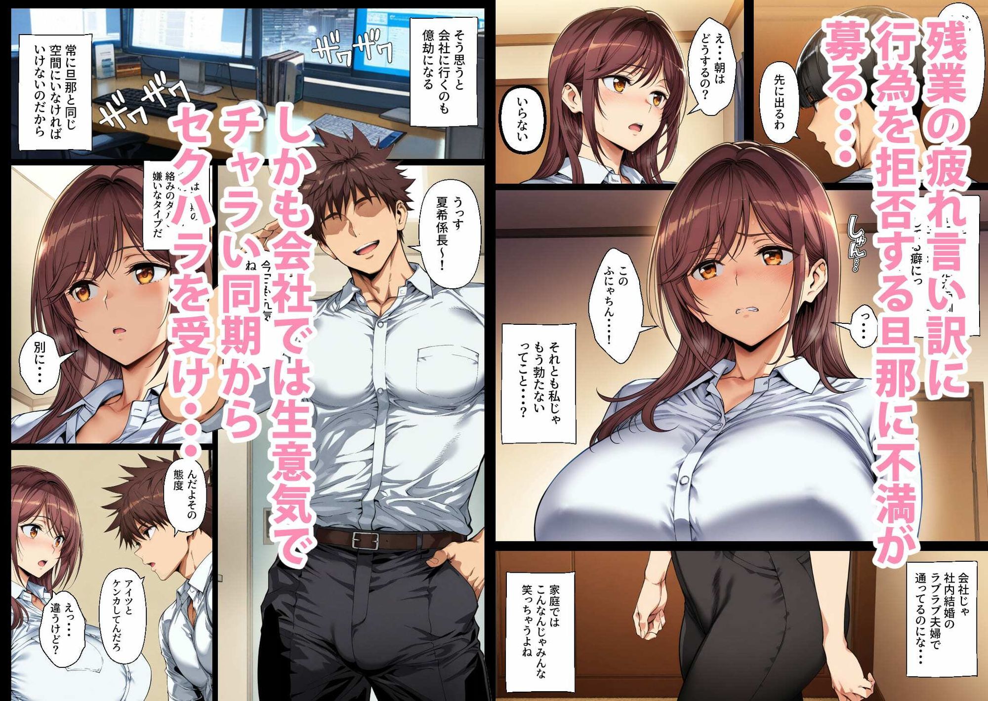 旦那の不祥事をもみ消すため下衆同期に抱かれる人妻OL、堕ちる