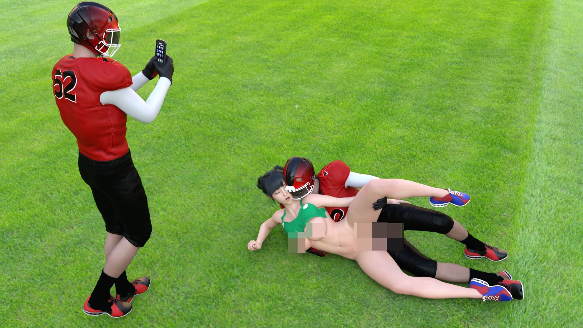 【▲100】生徒会長 一ノ瀬廻里 陸上部の助っ人として大会に出たところ、同じスタジアムに来ていたアメフト部の男子に犯●れる おっぱい丸出しVol.003（横バック）