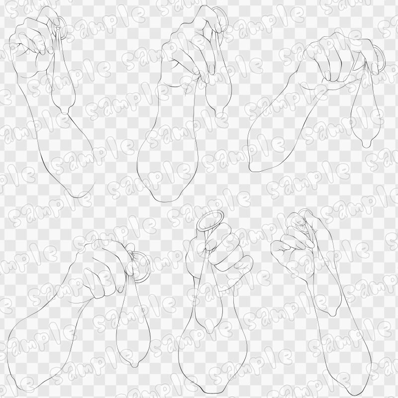 線画素材集［手］2