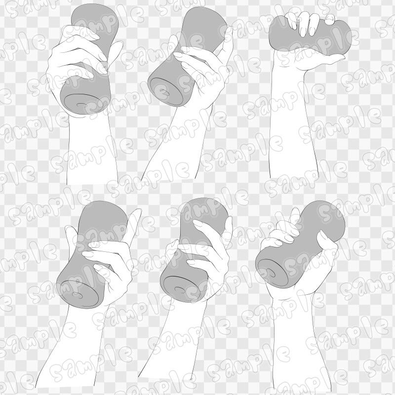 線画素材集［手］4