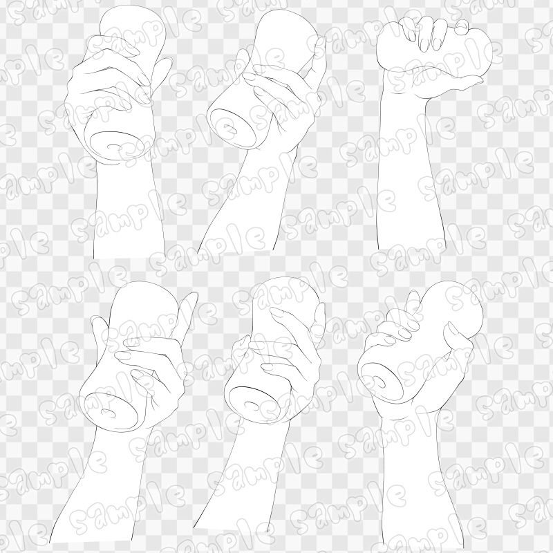 線画素材集［手］4