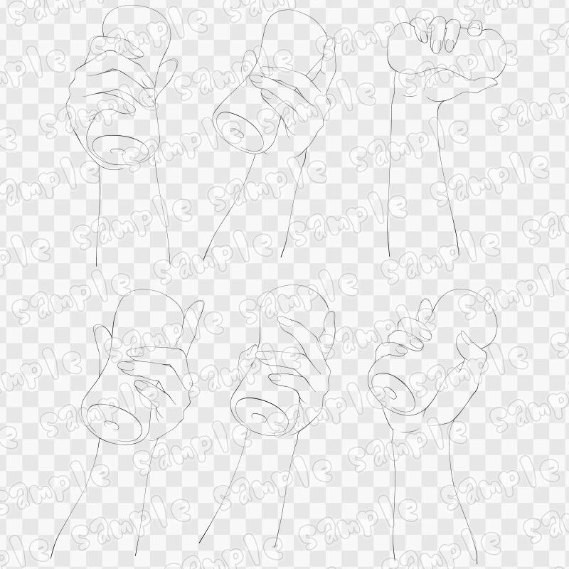 線画素材集［手］4