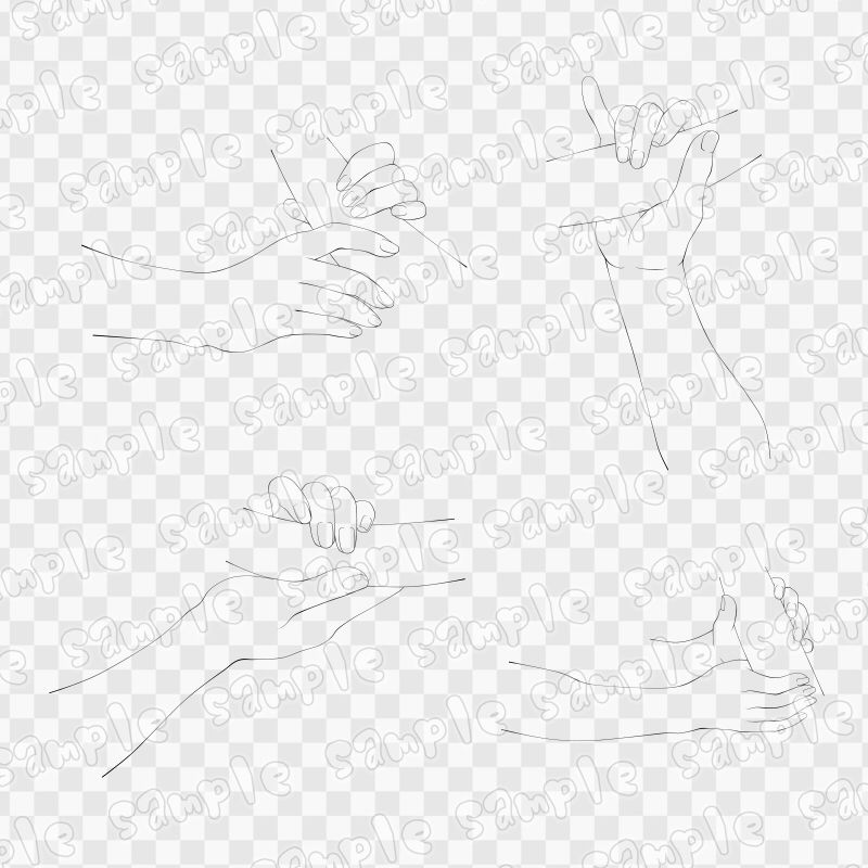 線画素材集［手］5