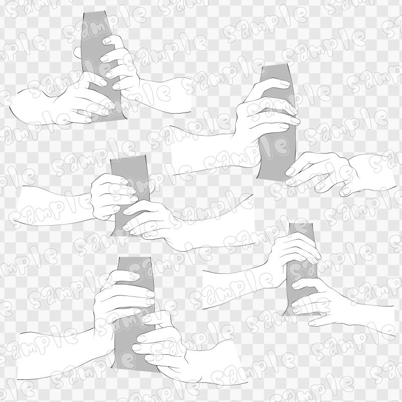 線画素材集［手］8