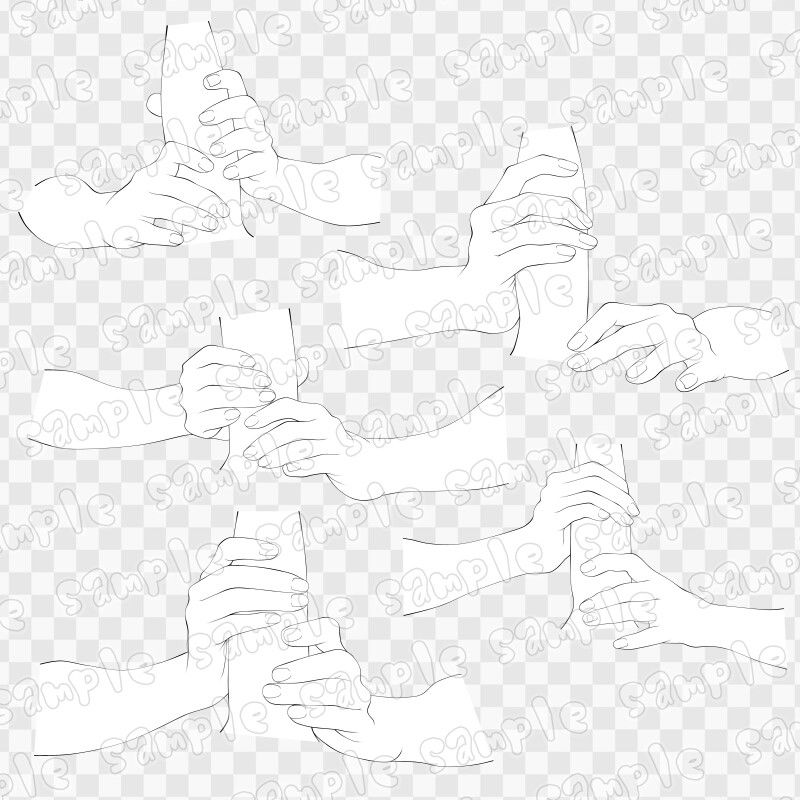 線画素材集［手］8