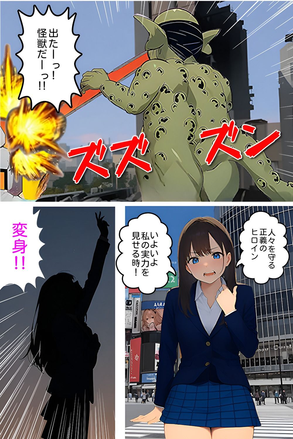 変身ヒロイン悶絶!オヤジ性獣のセクハラ猛攻撃?