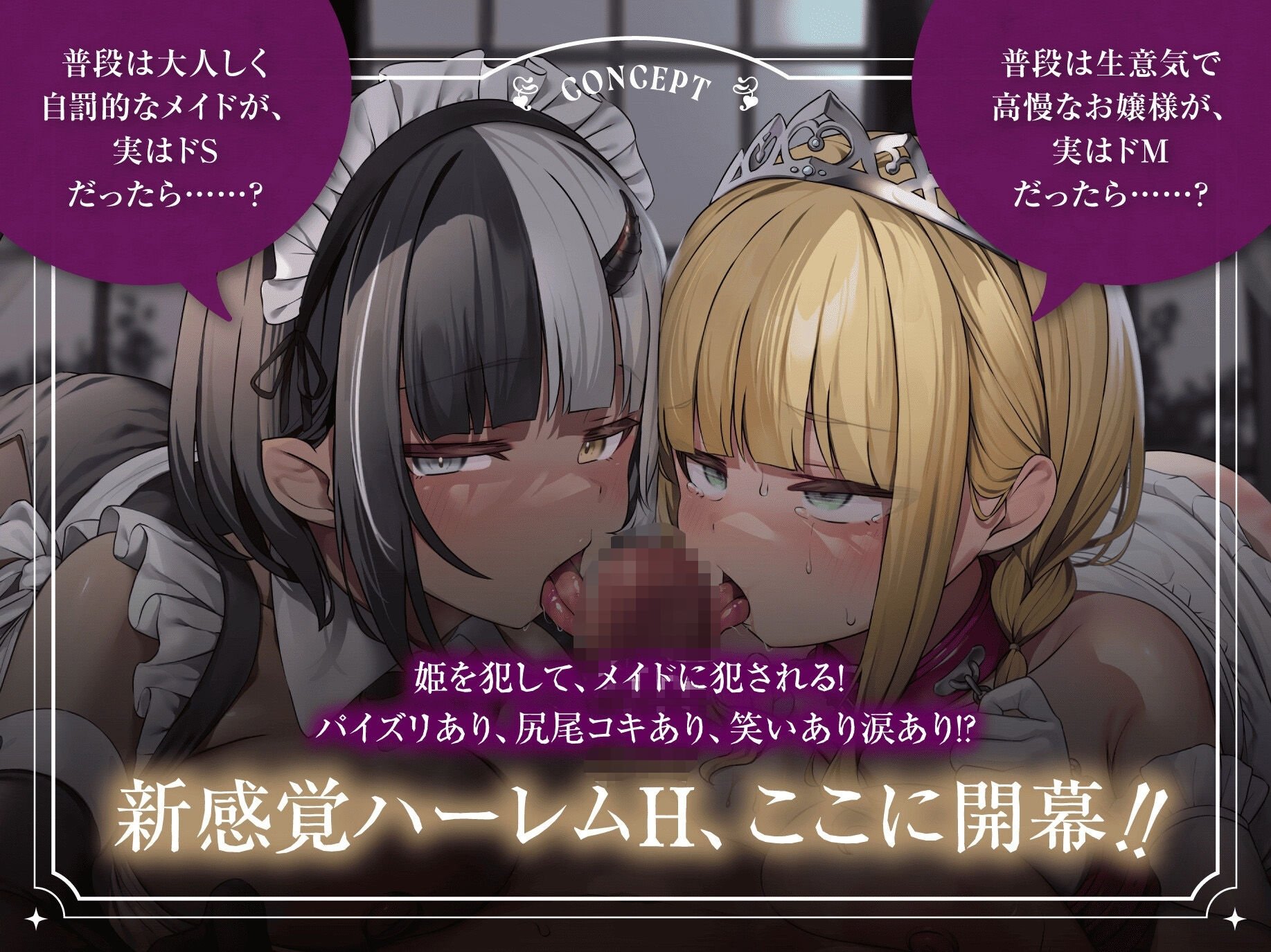 【特典ライブ2D・CG集同梱♪】マゾ豚プリンセス&ドSサキュバスメイドと欲張りハーレム初夜H♪〜姫を調教し、メイドに搾られる幸せ蜜愛パコハメライフ〜