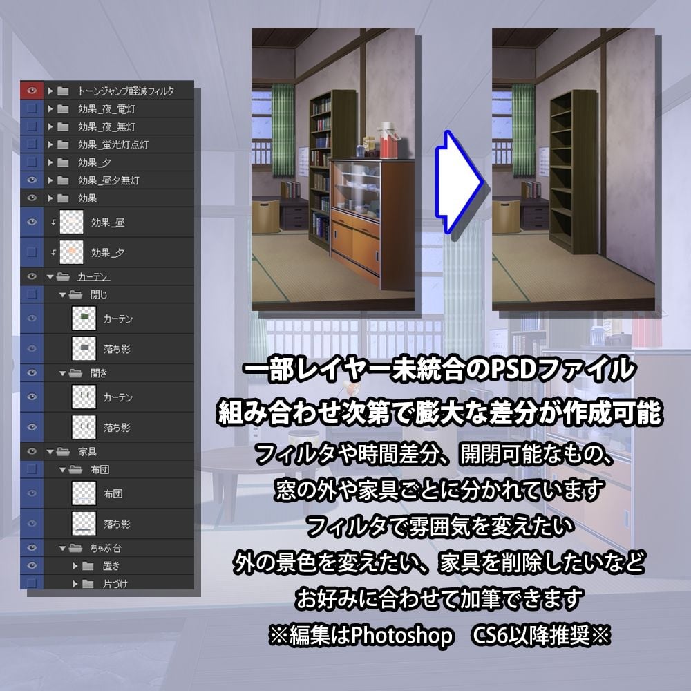 背景素材 昭和っぽい四畳半アパート