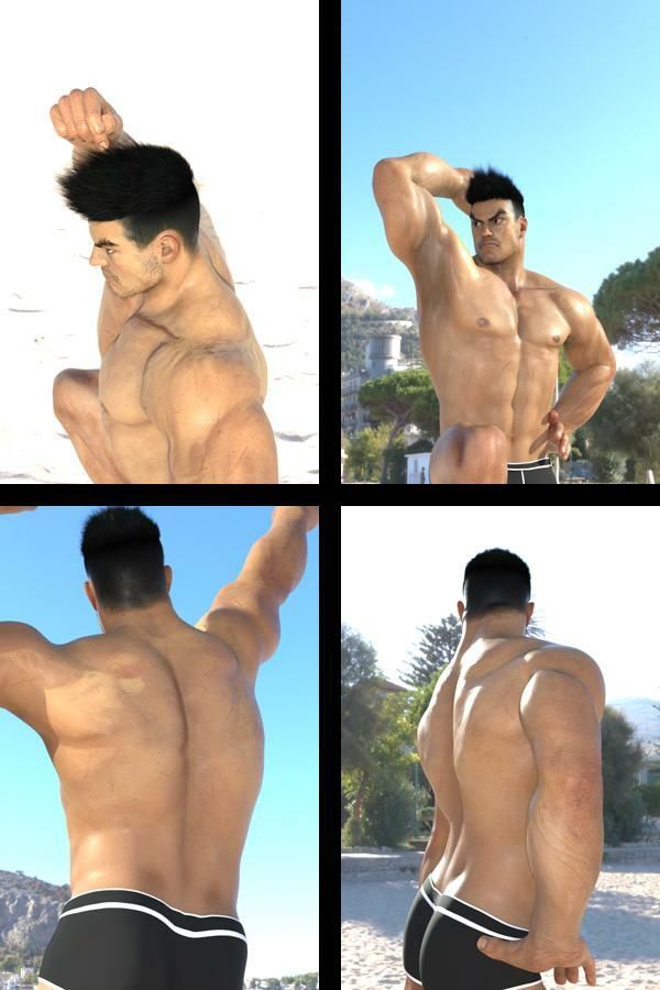 『理想の彼氏を3DCGで作ります』から生まれたバーチャルヒーロー「檜山 鉄男(ひやまてつお)」のボディビルダーモデル風写真集:IronMountain_01