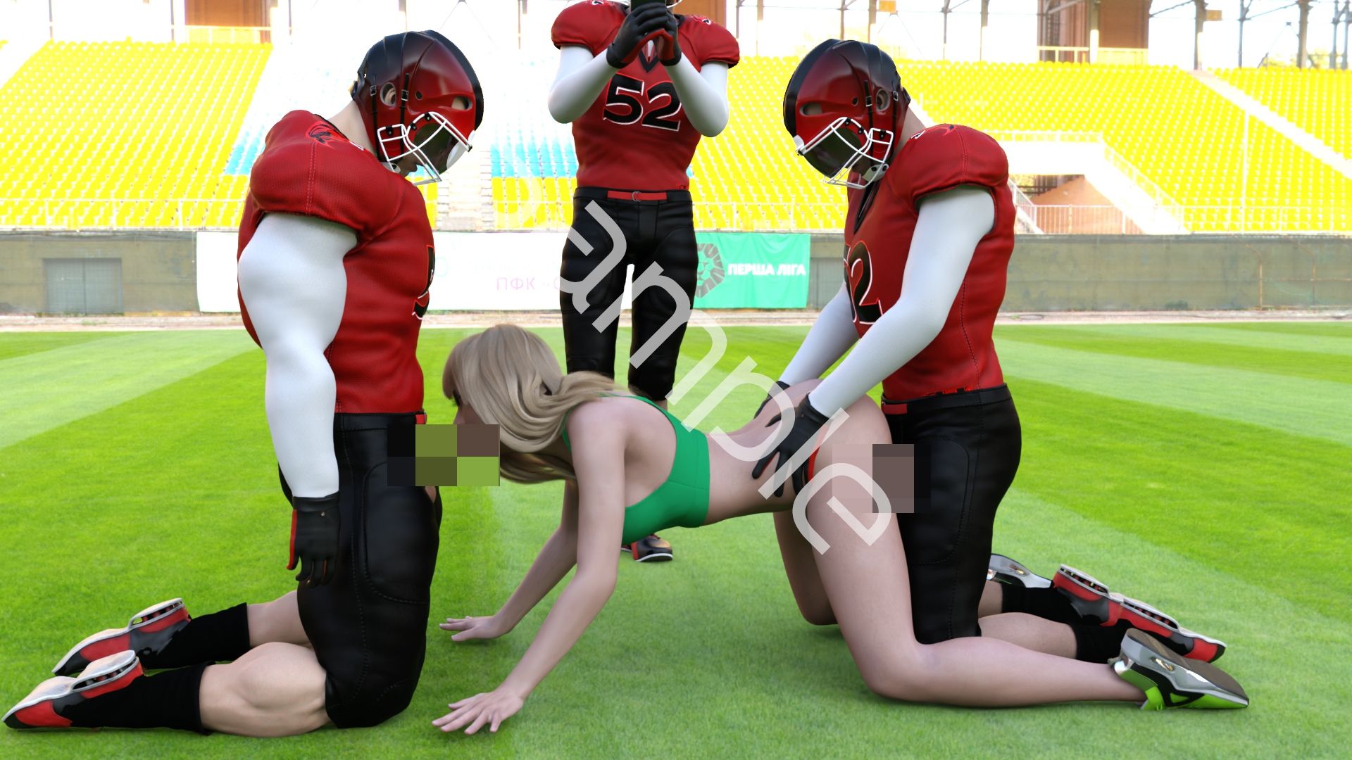 【△100】古舘友梨 陸上部の助っ人として大会に出たところ、同じスタジアムに来ていたアメフト部の男子に犯●れる Vol.007（3Pフェラ）