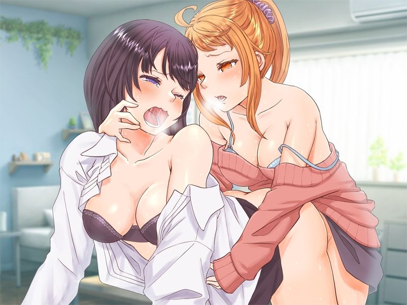 【百合・連続絶頂】大好きな先輩に酔った勢いで交尾ごっこ！【オホ声】