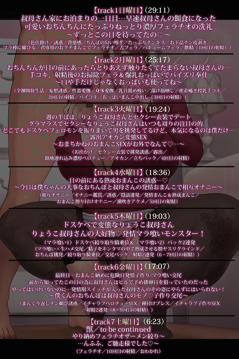 ドスケベりょうこ叔母さん〜僕のマラ喰い性日記〜【ねっとりKU100】